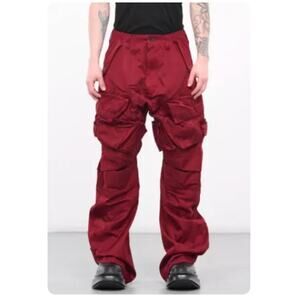 Julius FW23-24 Elytra Red Gas mask Cargo Pants Japanese Sz 1 SM Tatsuro Horikawa